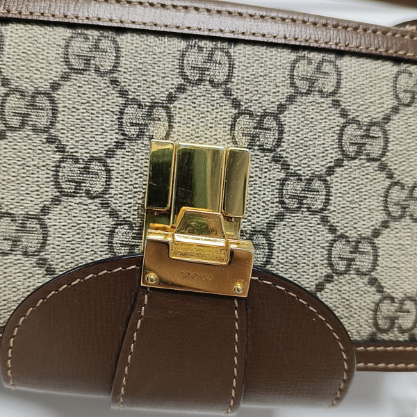 Monogram Coated Canvas Shoulder Bag Black