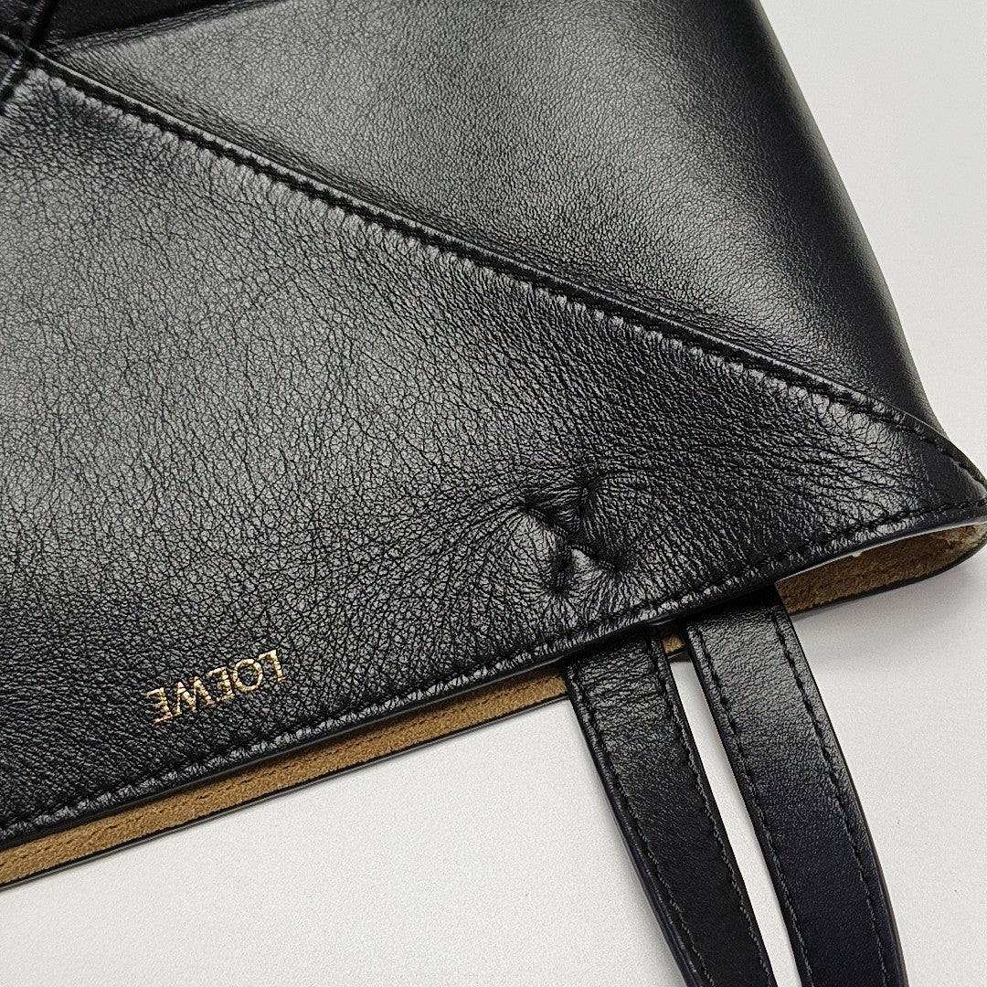 Puzzle Fold Mini Calfskin Black