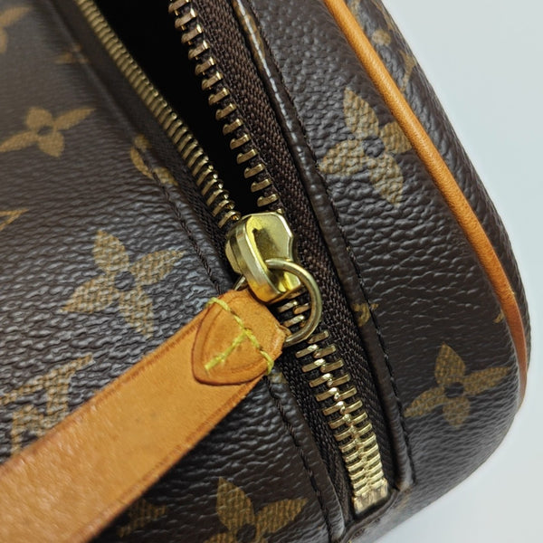 Monogram Coated Canvas Top Handle Bag Brown