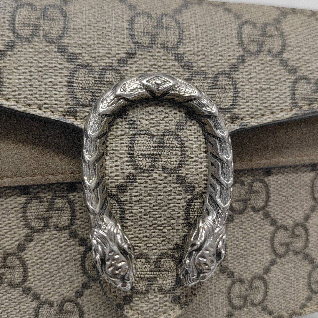 Dionysus Super Mini Monogram Coated Canvas Beige