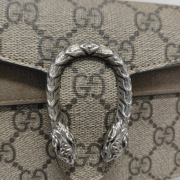Dionysus Super Mini Monogram Coated Canvas Beige