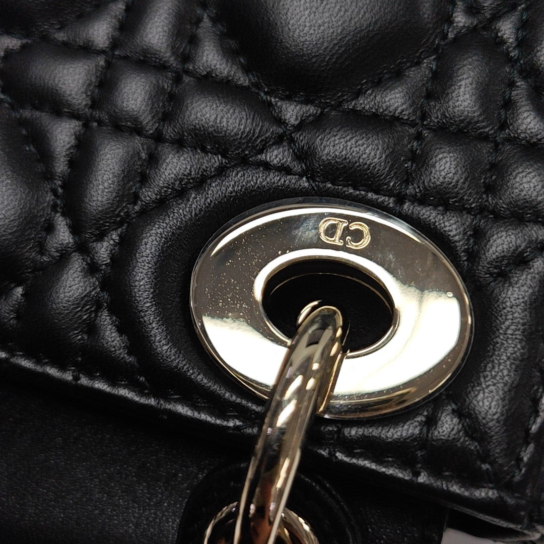 Lady Dior Mini Cannage Lambskin Black