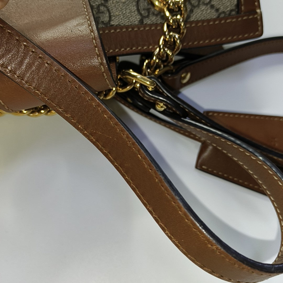 Padlock Small Monogram Coated Canvas Beige