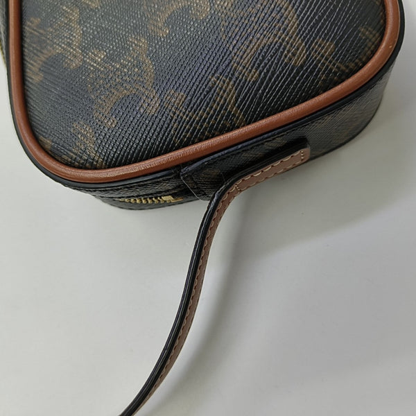Coated Canvas Shoulder Bag Brown