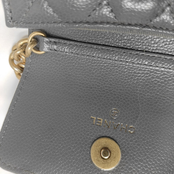 BOY CHANEL Quilted Grained Calfskin Gray
