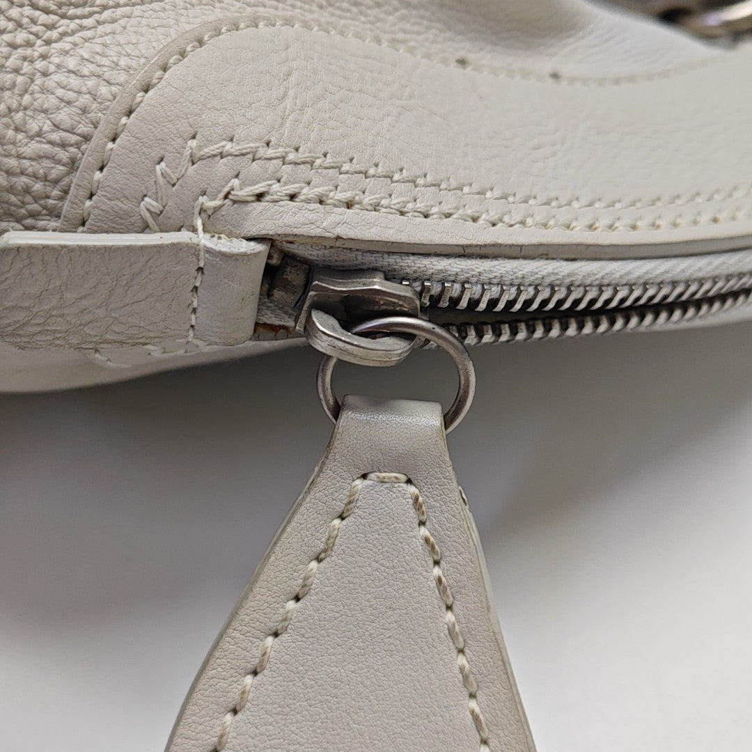 Calfskin Top Handle Bag White