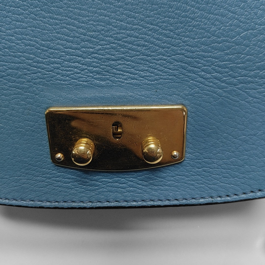 Calfskin Shoulder Bag Blue