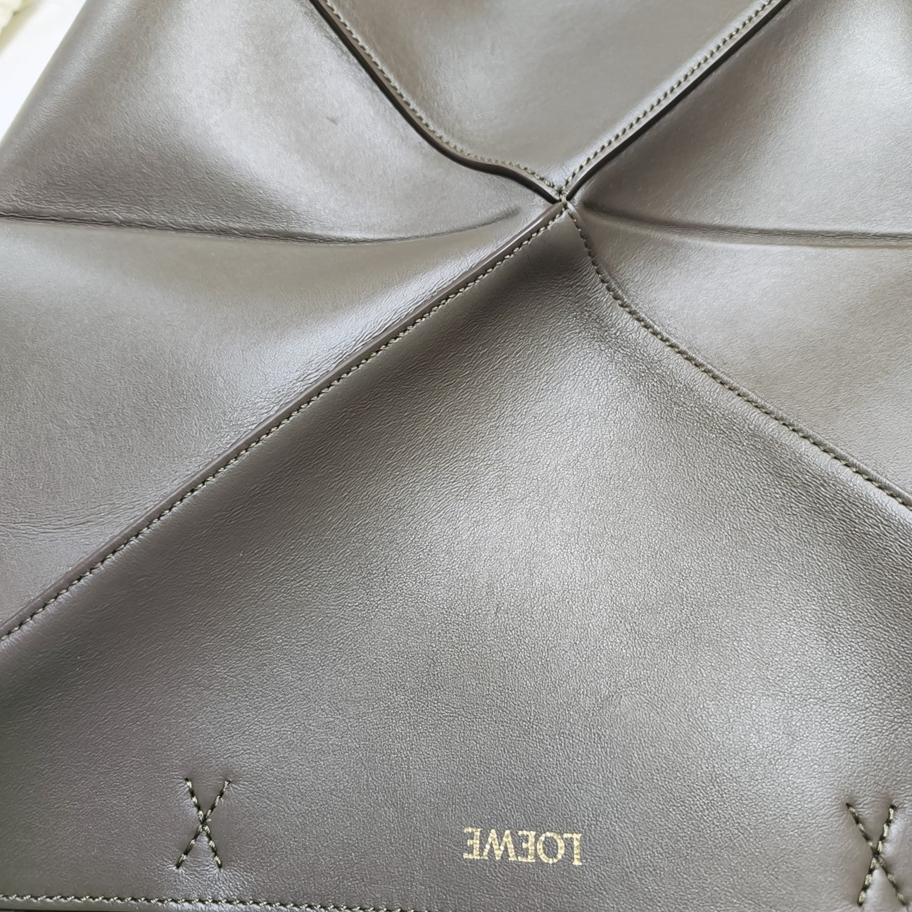 Puzzle Fold Medium Quilted Calfskin Green