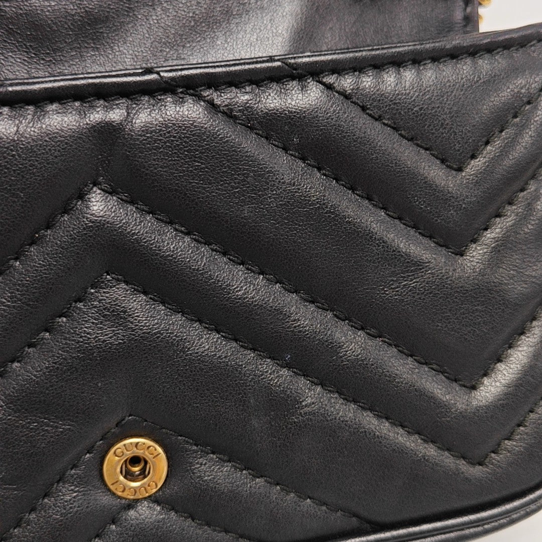 GG Marmont Mini Quilted Calfskin Black