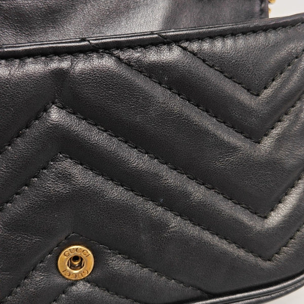 GG Marmont Mini Quilted Calfskin Black