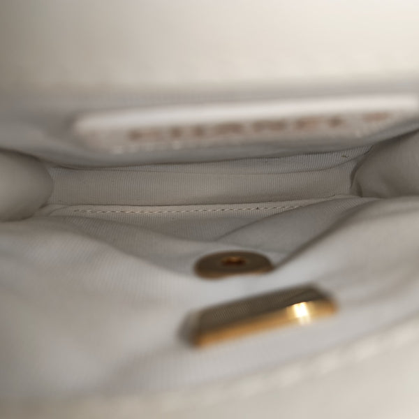 Quilted Calfskin Shoulder Bag Mini White
