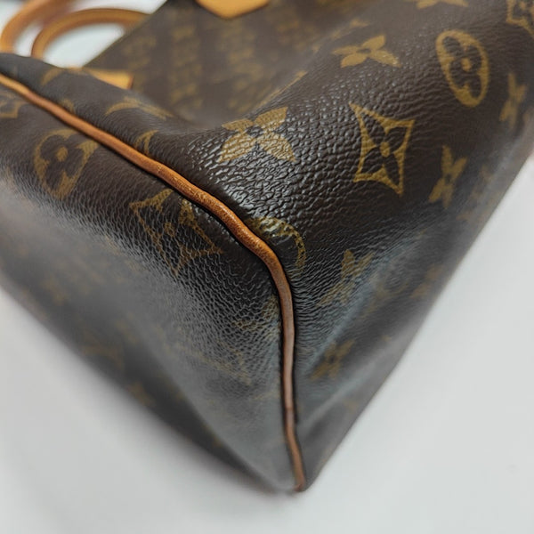 SPEEDY 30 Monogram Coated Canvas Brown