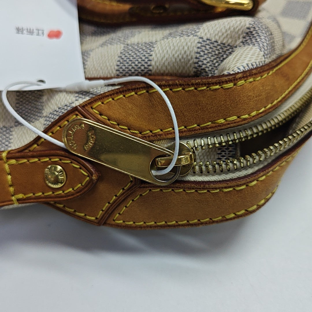 STRESA Damier Azur Coated Canvas White