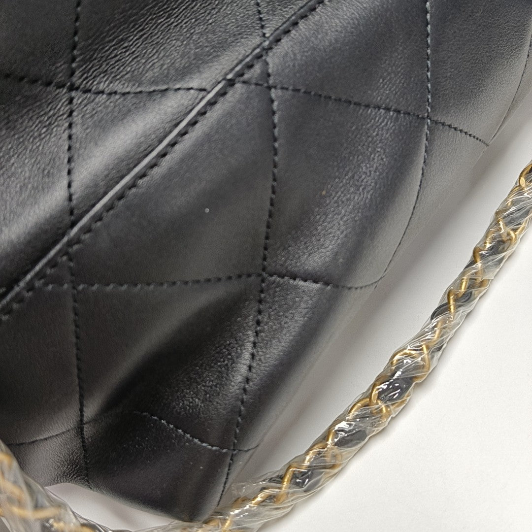 Quilted Calfskin Tote Bag Black