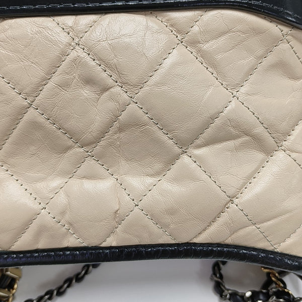GABRIELLE Small Quilted Calfskin Beige
