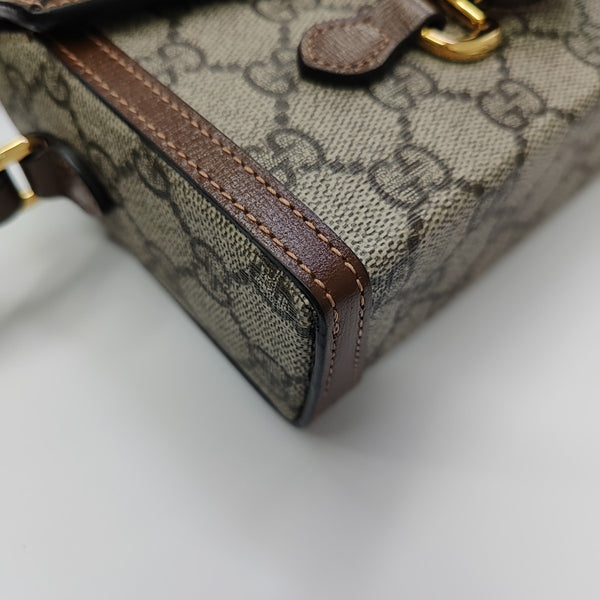 Horsebit 1955 Mini Monogram Coated Canvas Beige