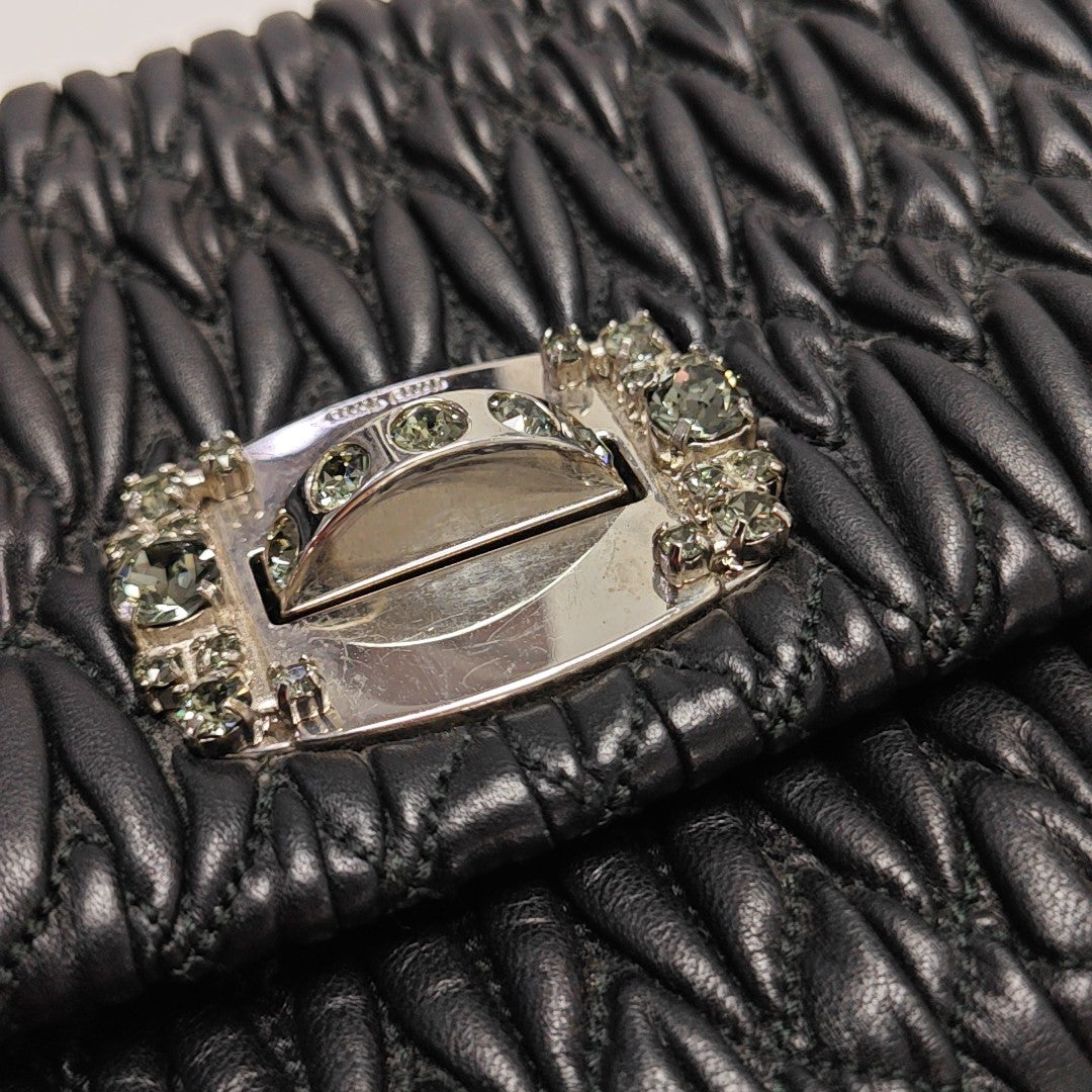 Quilted Lambskin Shoulder Bag Black