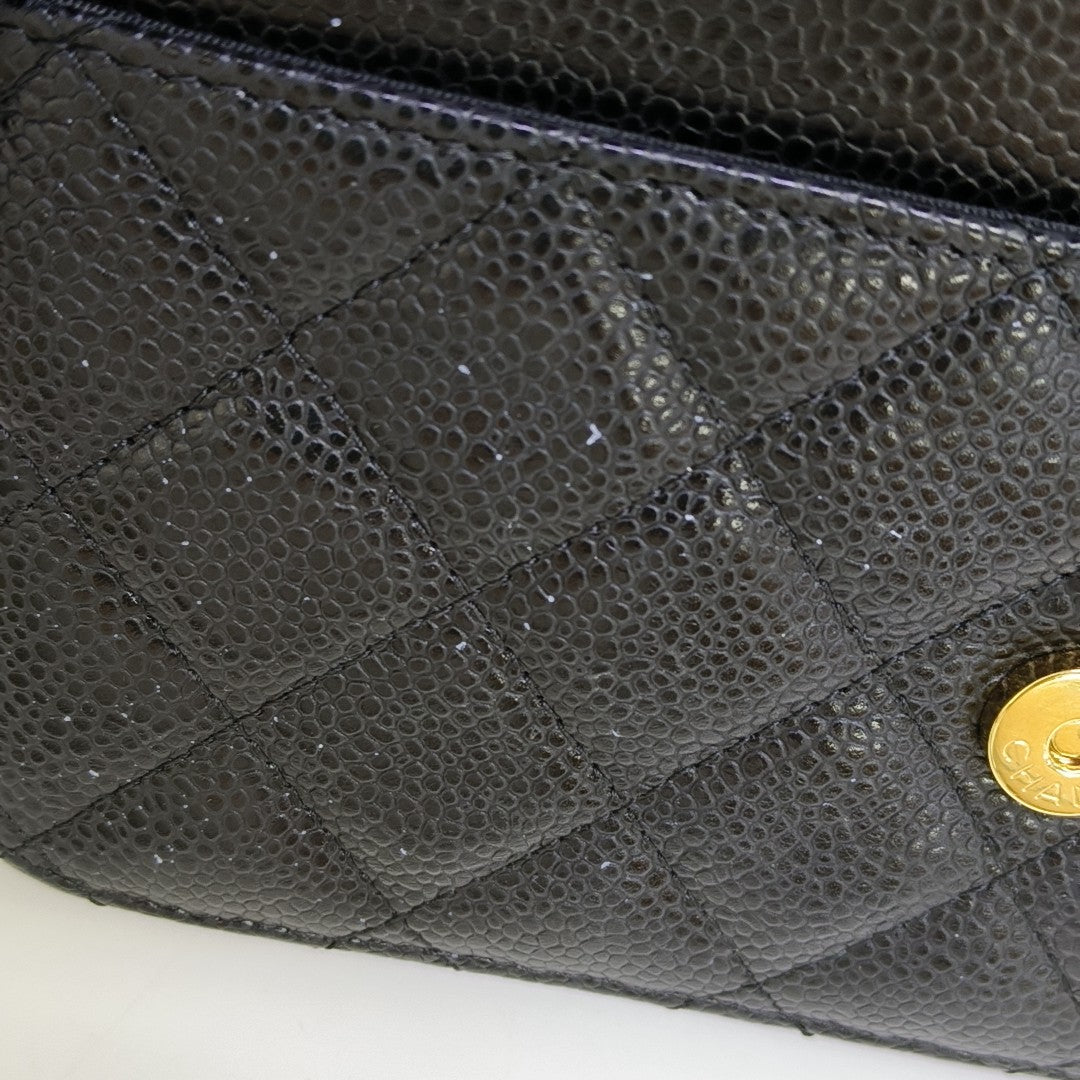 WOC Quilted Grained Calfskin Black