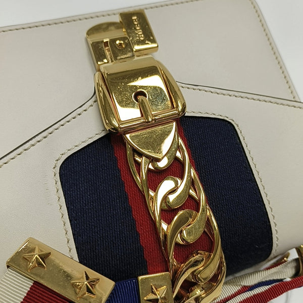 Authenticated pre-owned  Sylvie Mini Calfskin White - Shoulder Bag at Looply