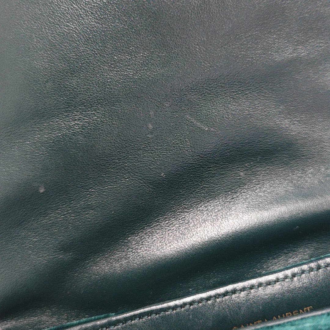 LOULOU Extra Small Chevron Velvet Green