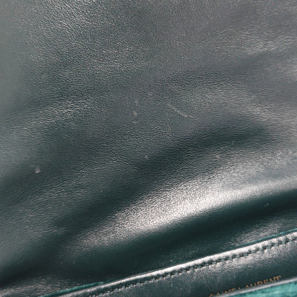 LOULOU Extra Small Chevron Velvet Green