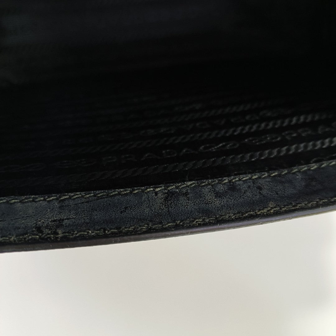 Saffiano Calfskin Crossbody Bag Black