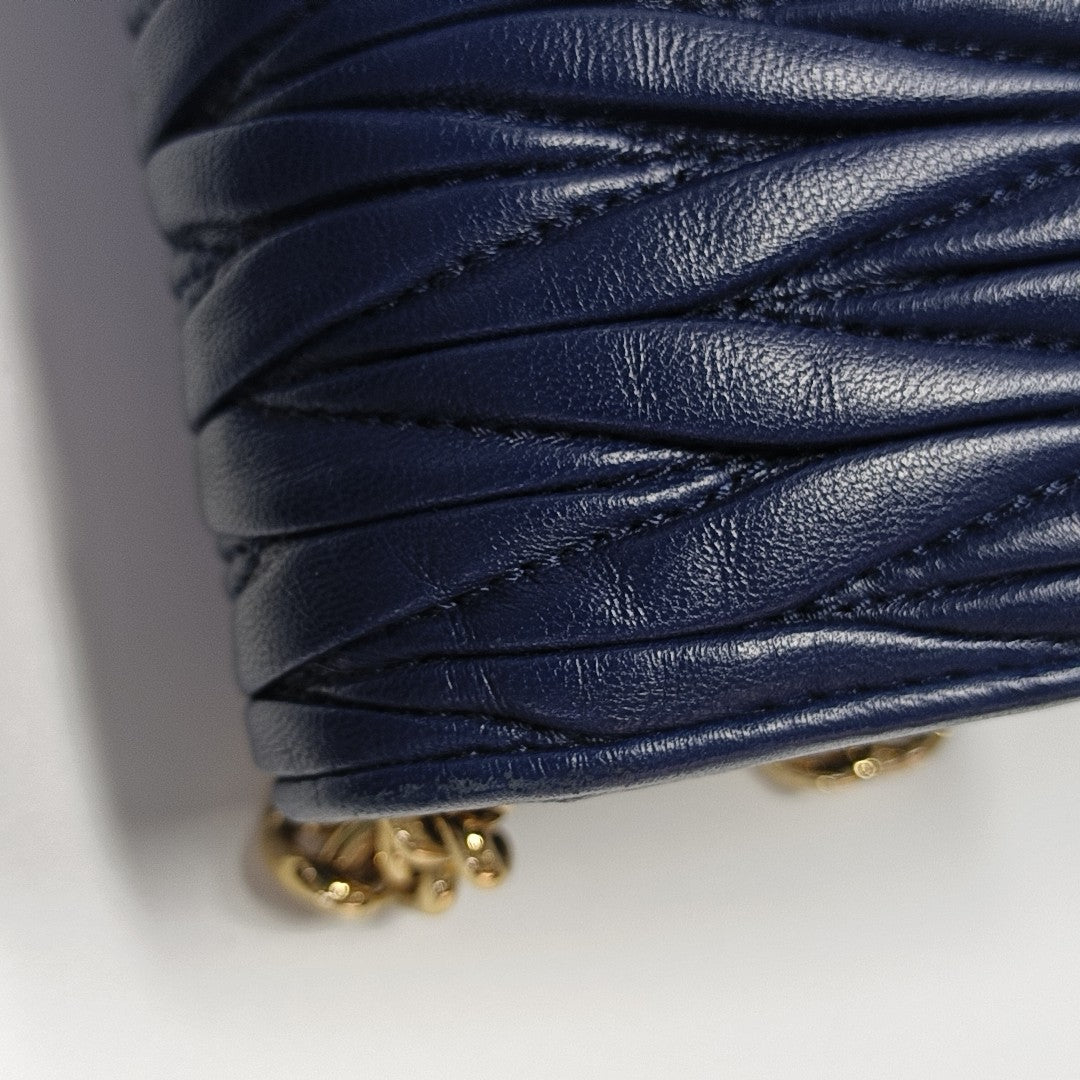 Quilted Lambskin Shoulder Bag Blue