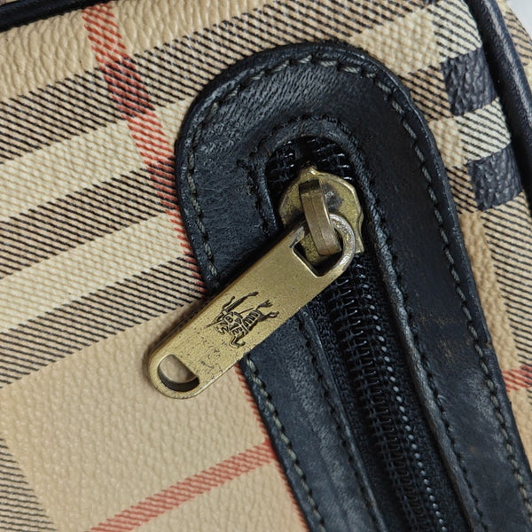 Coated Canvas Shoulder Bag Brown