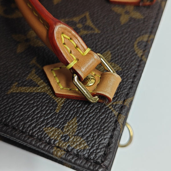 SAC PLAT Mini Monogram Coated Canvas Brown