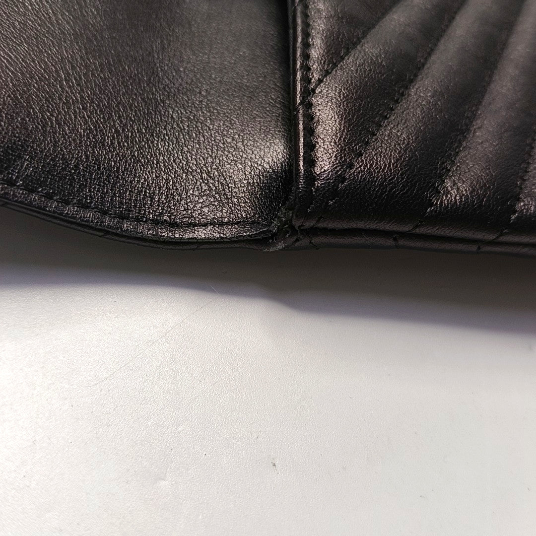 Chevron, Quilted Calfskin Black