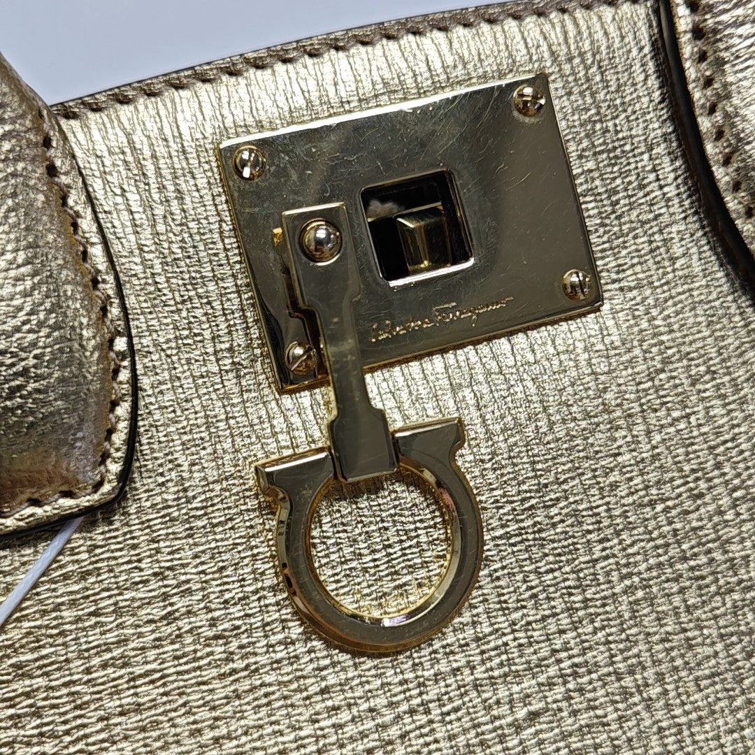Ferragamo Studio Calfskin Gold