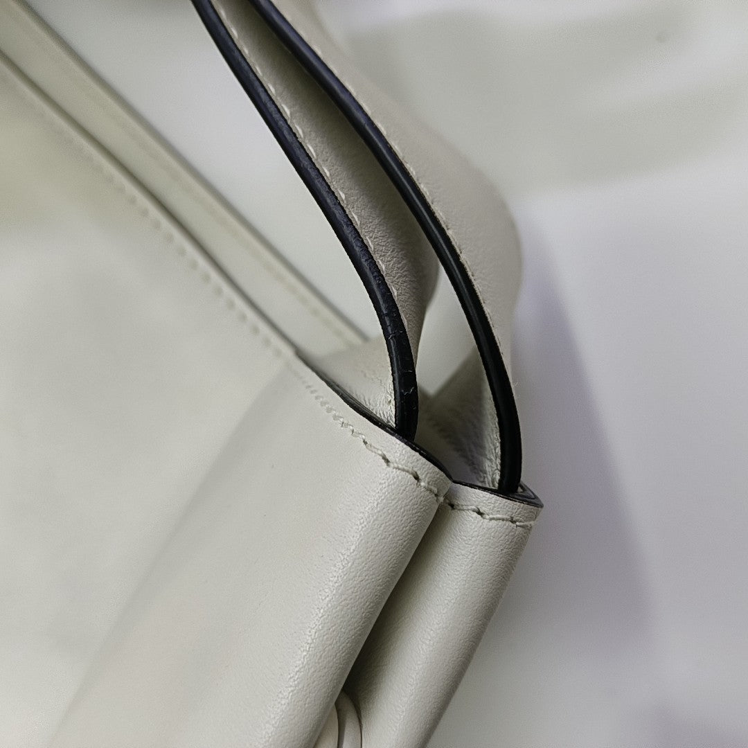 Calfskin Shoulder Bag White