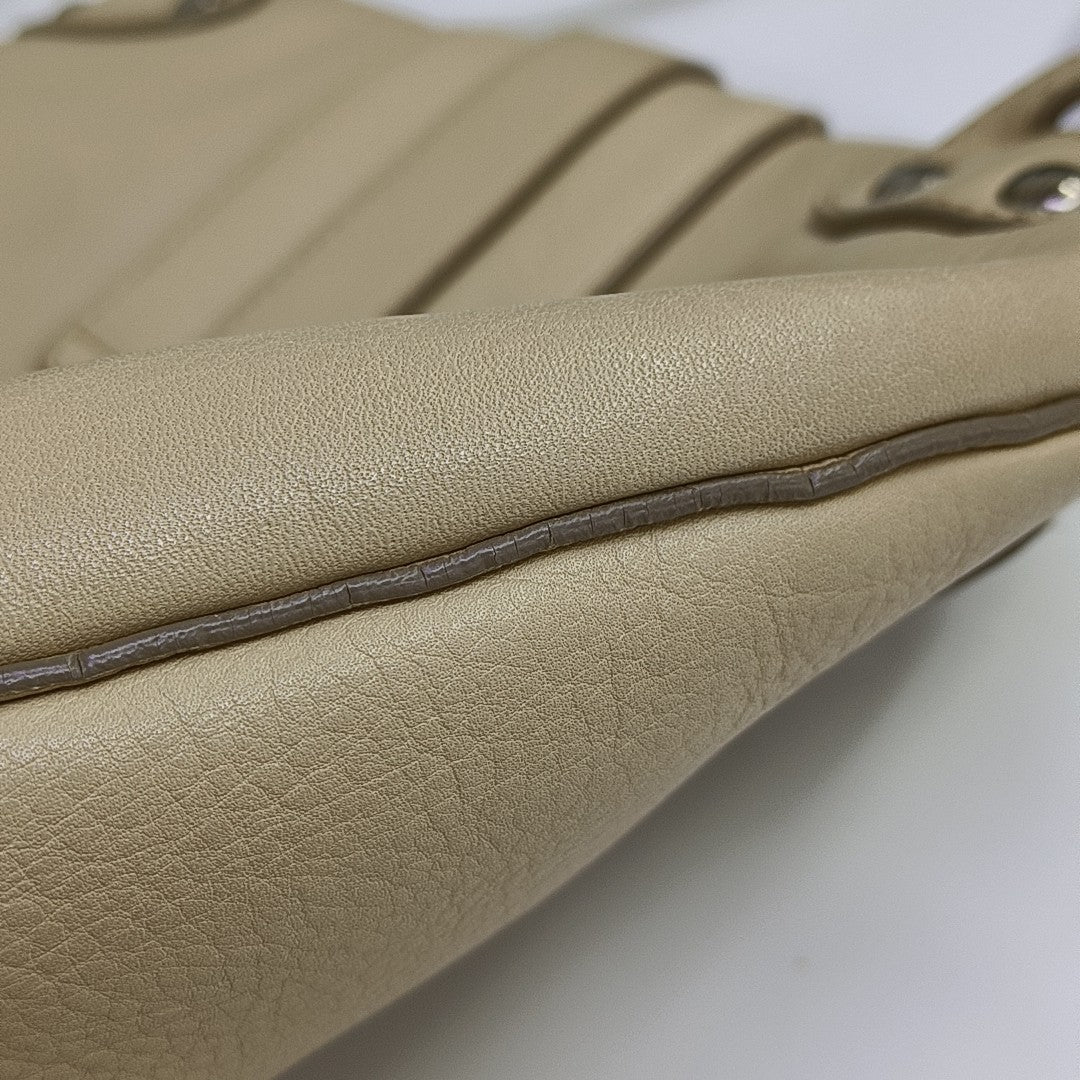 Calfskin Top Handle Bag Beige