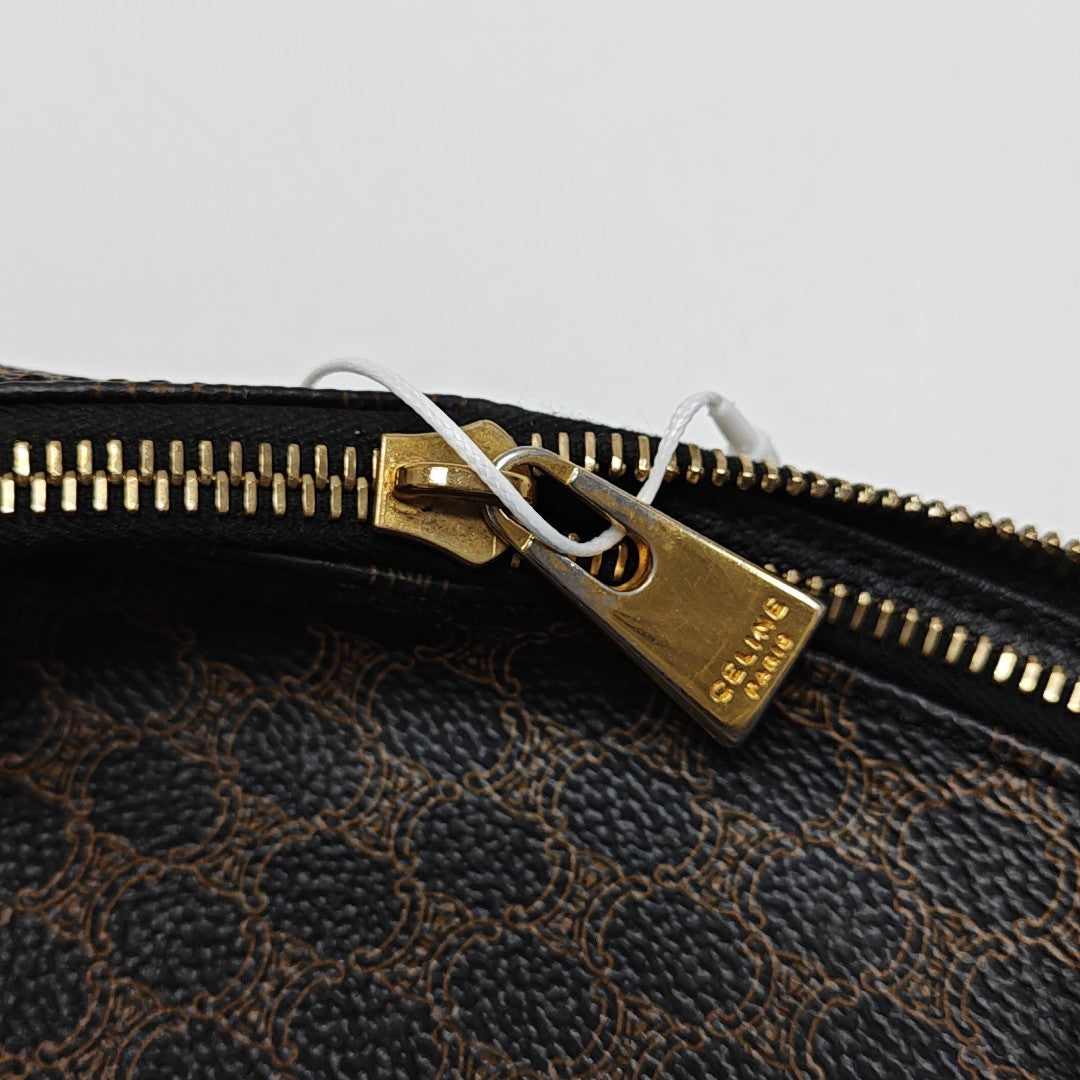 Coated Canvas Top Handle Bag Black