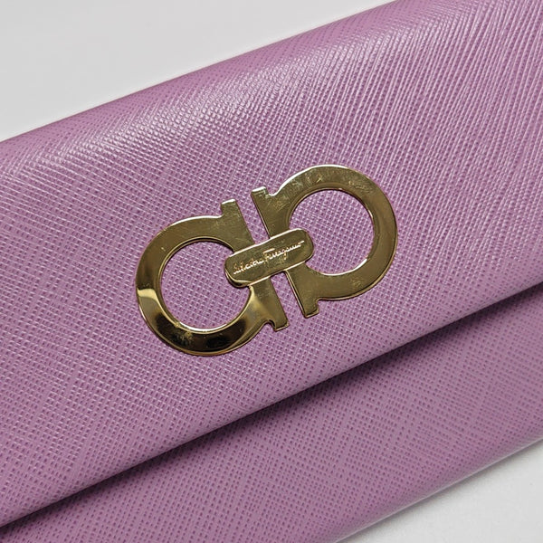 Authenticated pre-owned  Gancini Calfskin Purple Wallet - Wallet at Looply