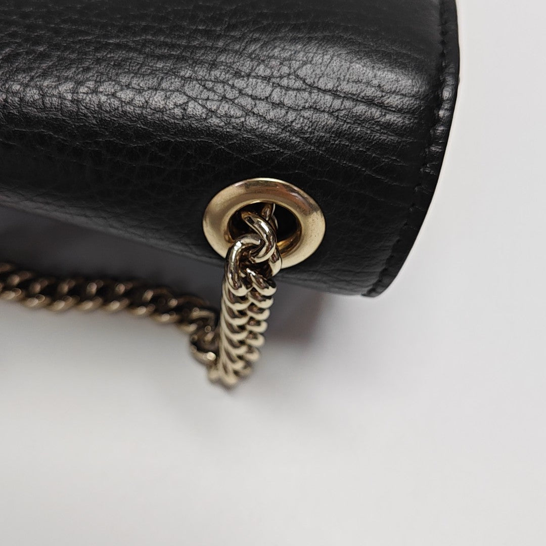 Interlocking G Small Calfskin Black