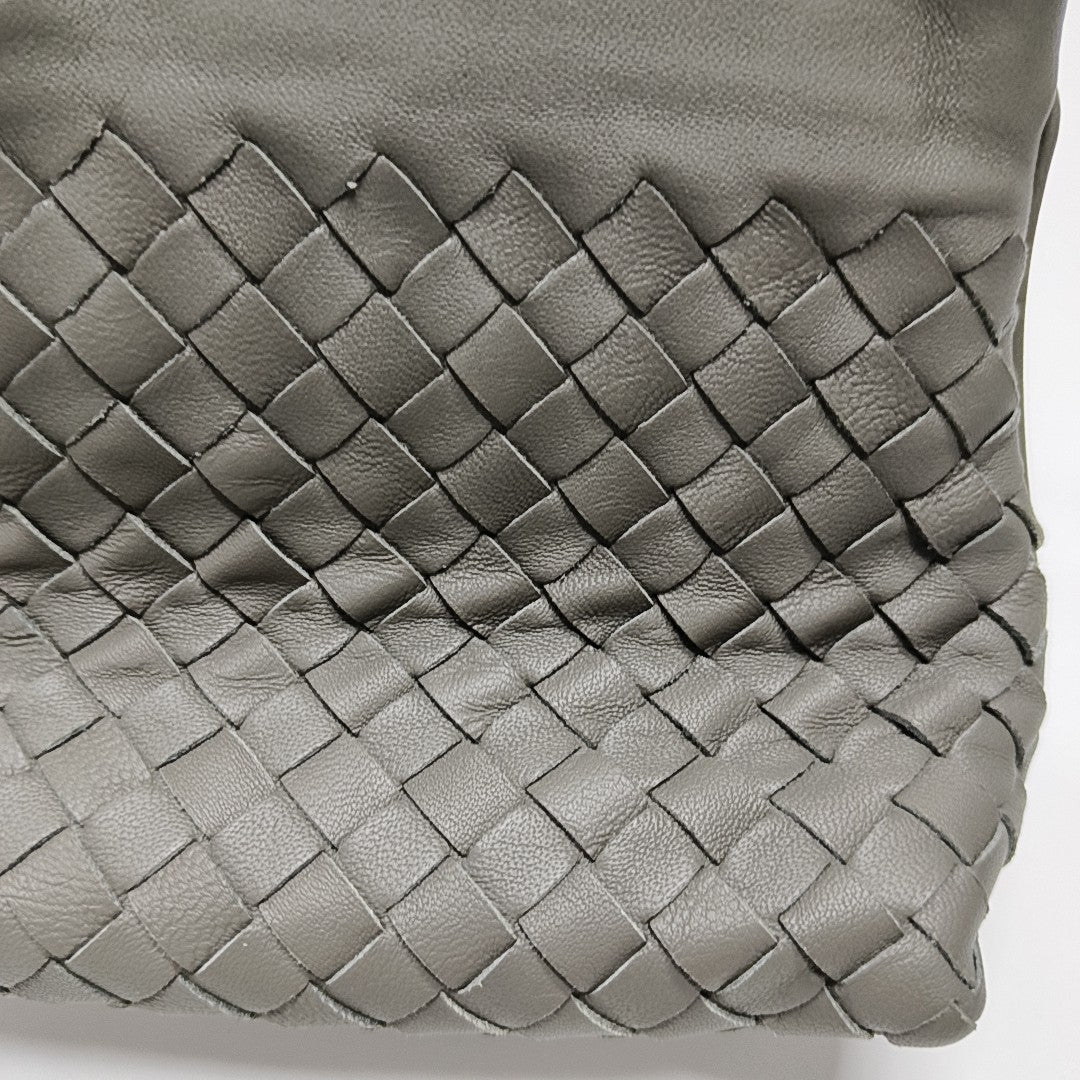 Lambskin Top Handle Bag Gray
