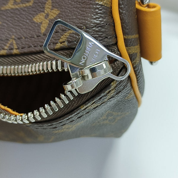 KEEPALL 50 Monogram Coated Canvas Brown