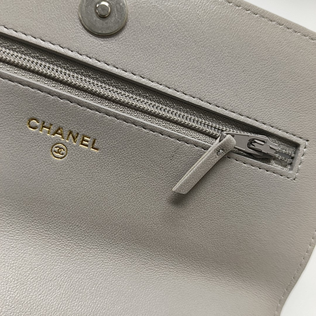 CHANEL 19 WOC Quilted Lambskin Gray
