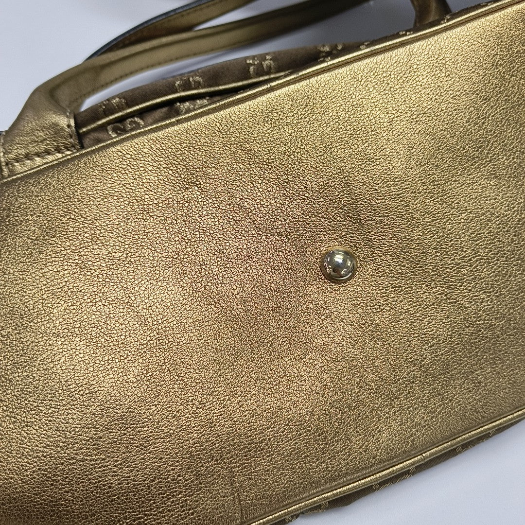 Monogram Canvas Shoulder Bag Brown