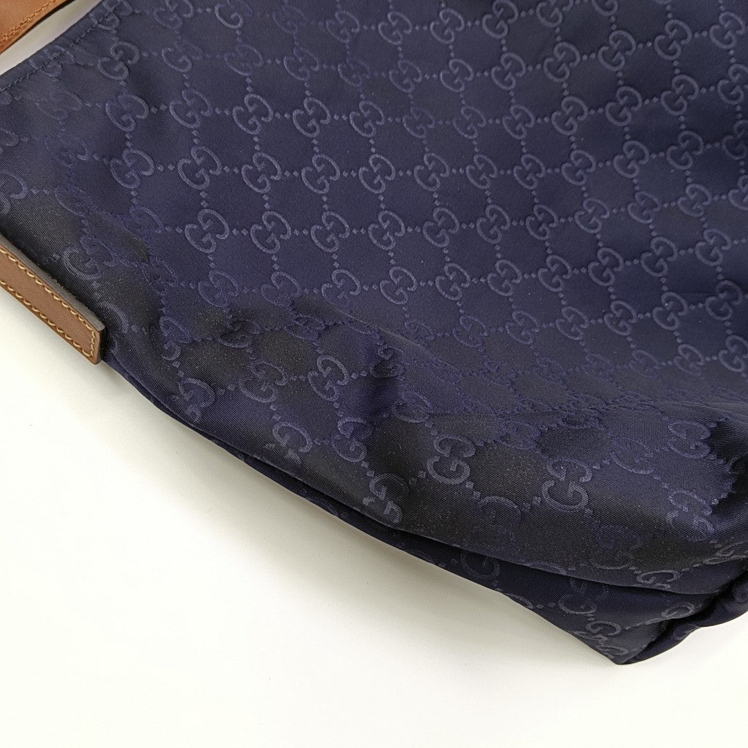 Monogram Nylon Shoulder Bag Blue