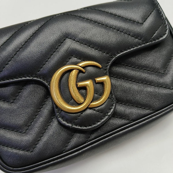 GG Marmont Mini Quilted Calfskin Black