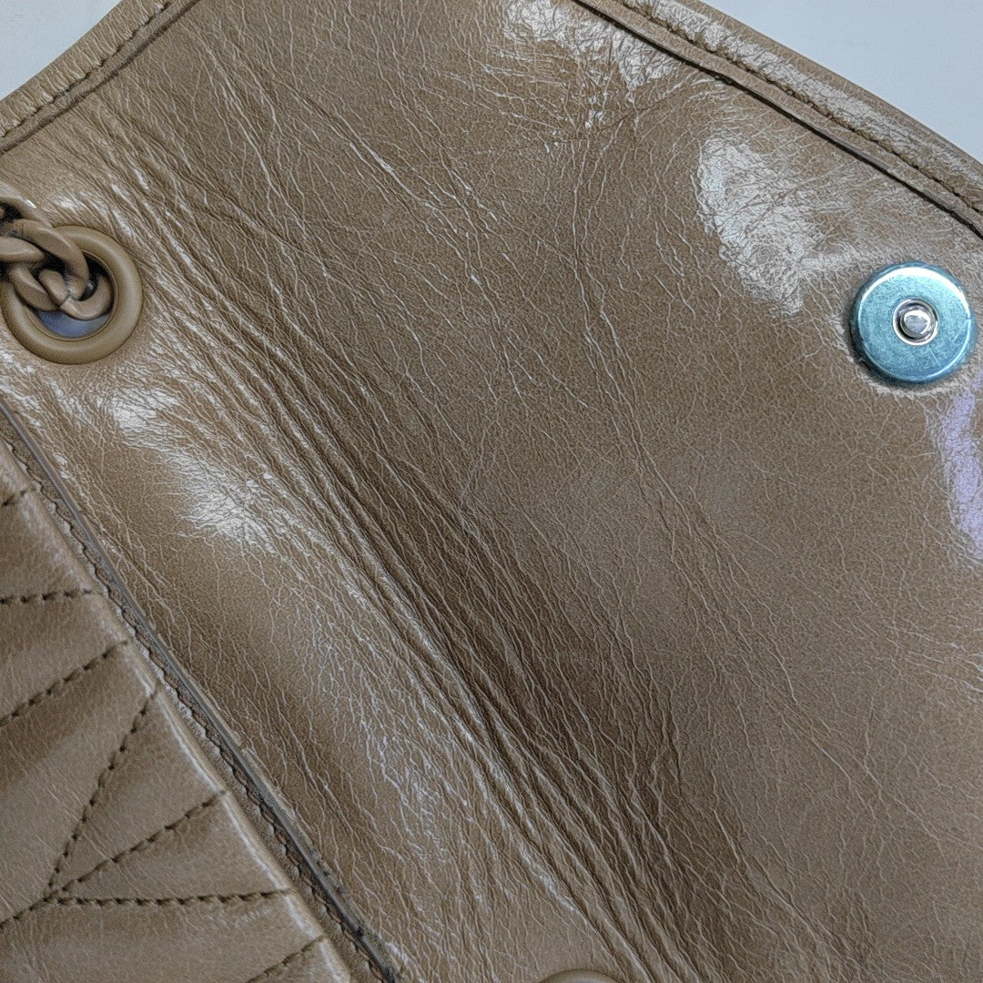 Quilted Calfskin Shoulder Bag Beige