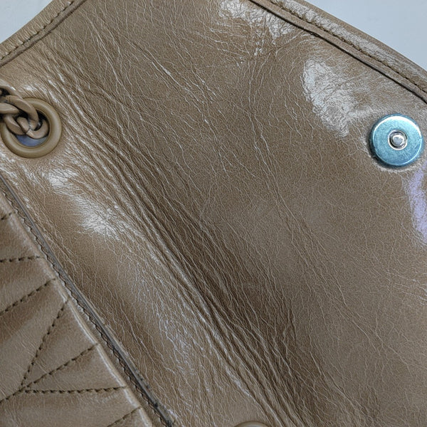 Quilted Calfskin Shoulder Bag Beige