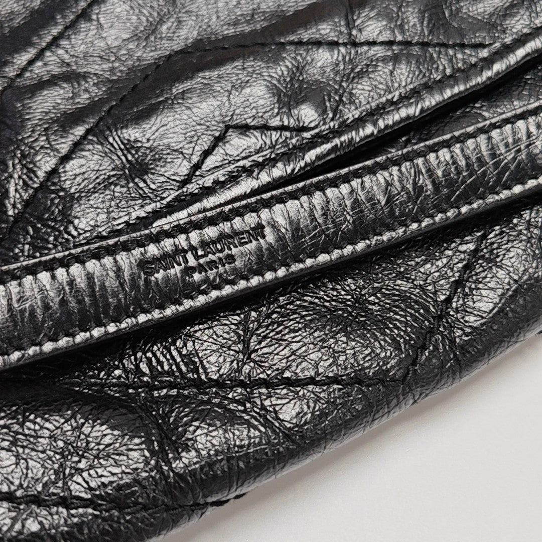 NIKI Medium Chevron Calfskin Black