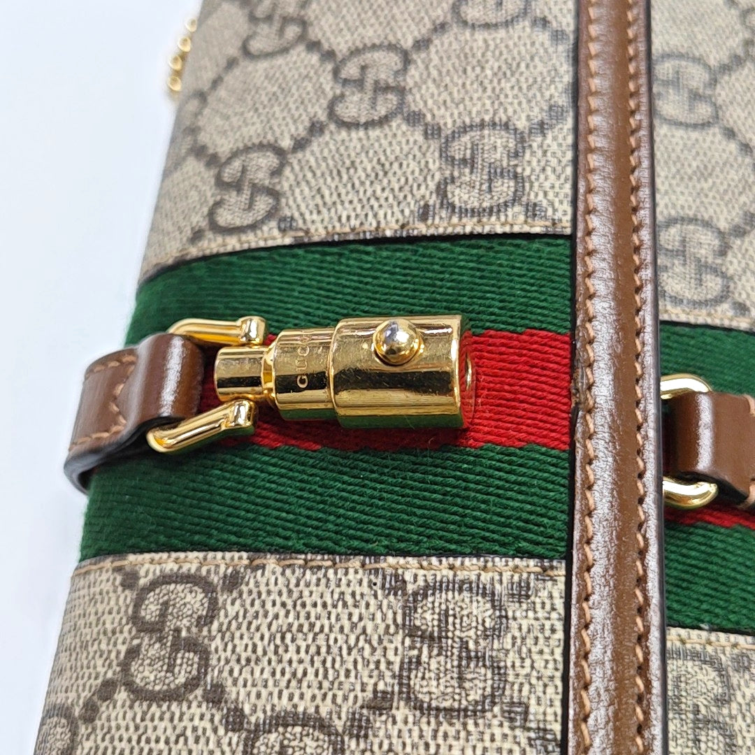 Authenticated pre-owned  Jackie 1961 Monogram Coated Canvas Beige - Shoulder Bag at Looply