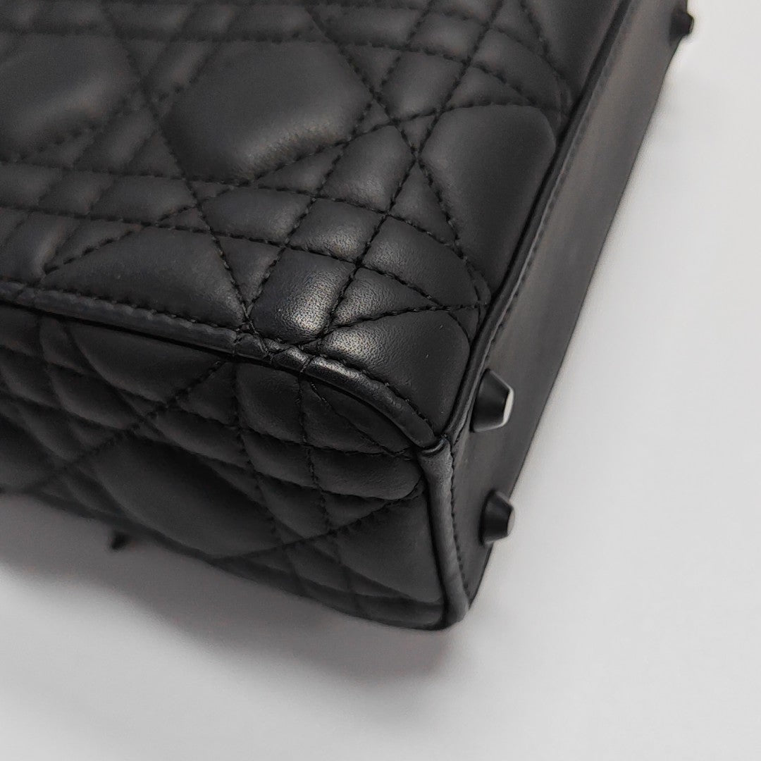 Lady Dior Mini Cannage Calfskin Black