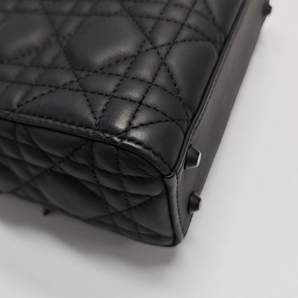 Lady Dior Mini Cannage Calfskin Black