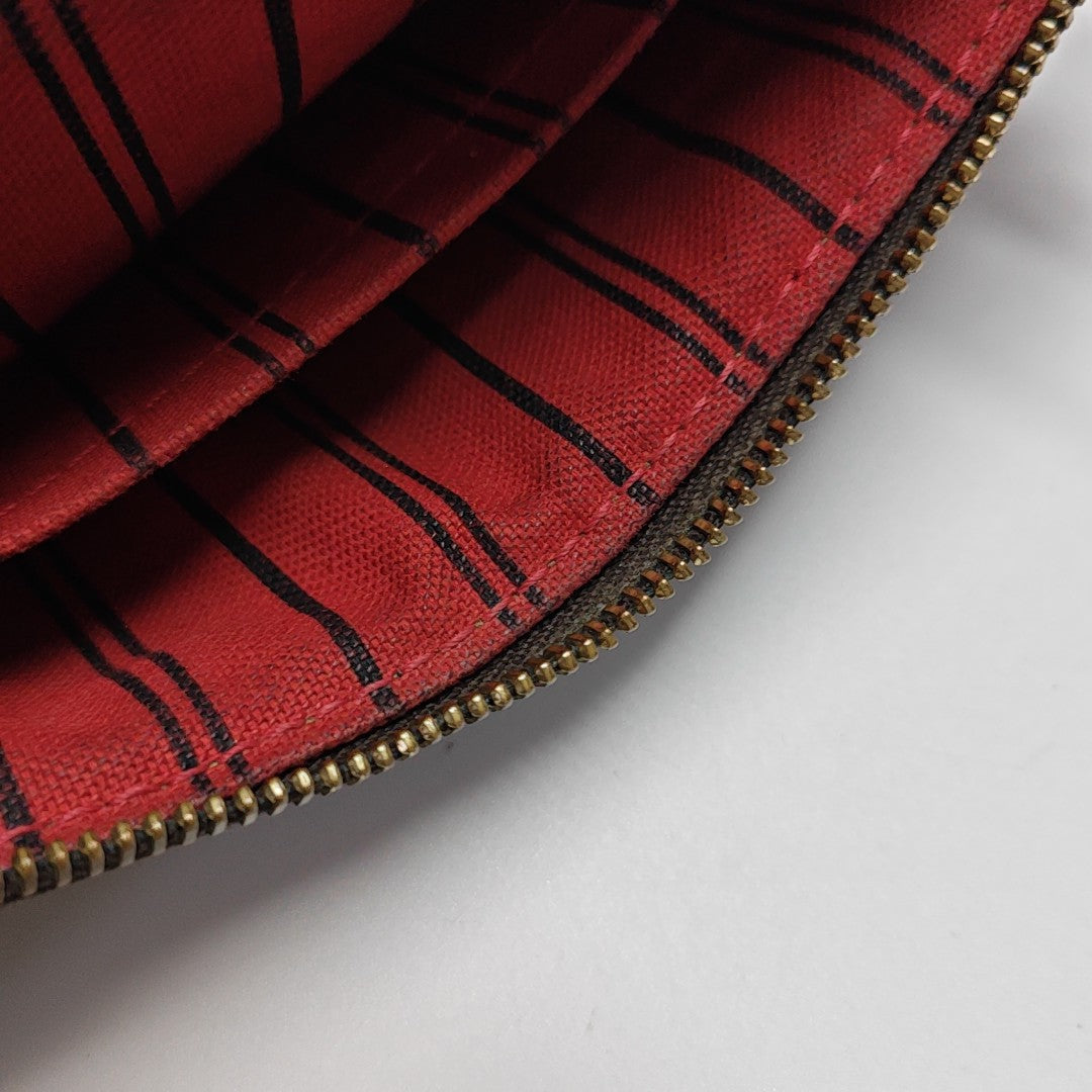 Damier Ebene Coated Canvas Clutch Brown