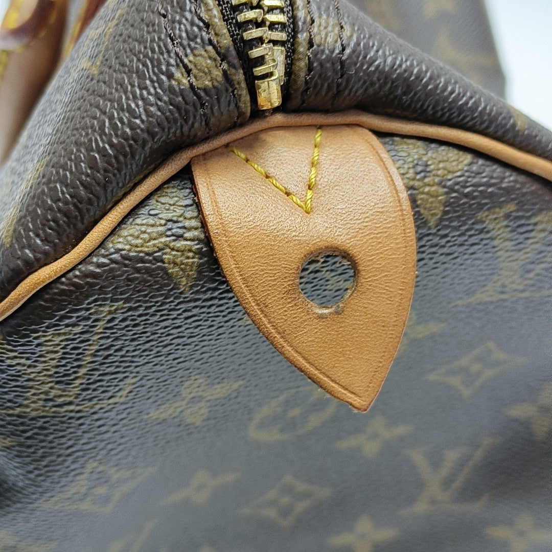 SPEEDY 30 Monogram Coated Canvas Brown